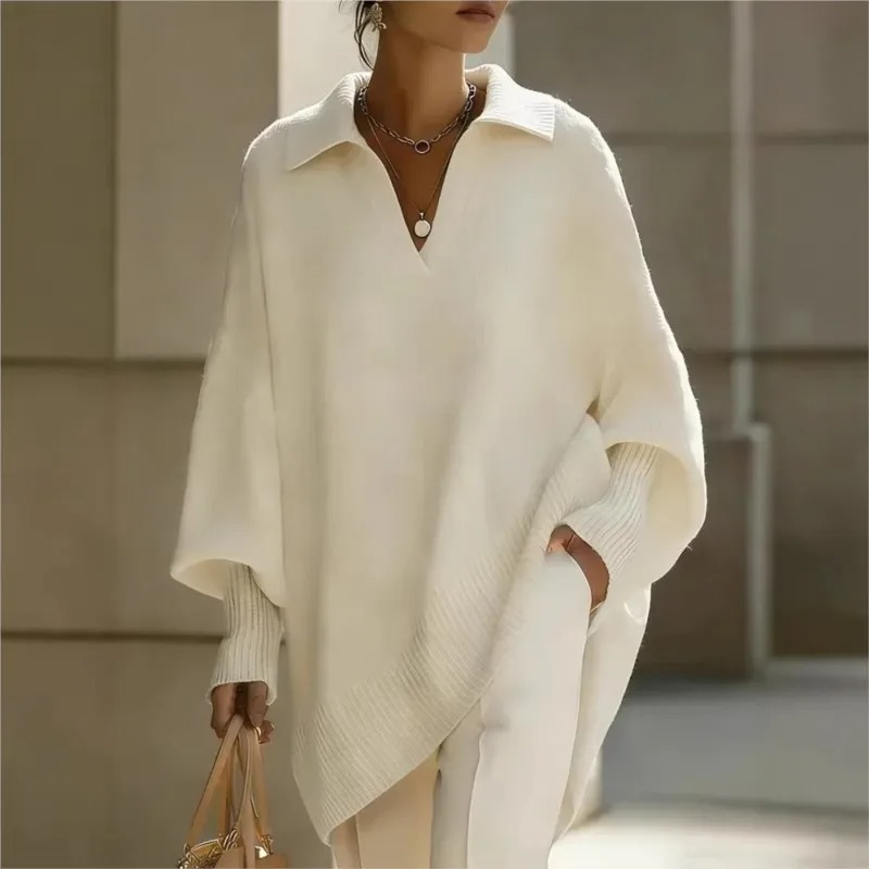 Thermal Long John - Women's Knitted Sweater Polo Collar Vintage