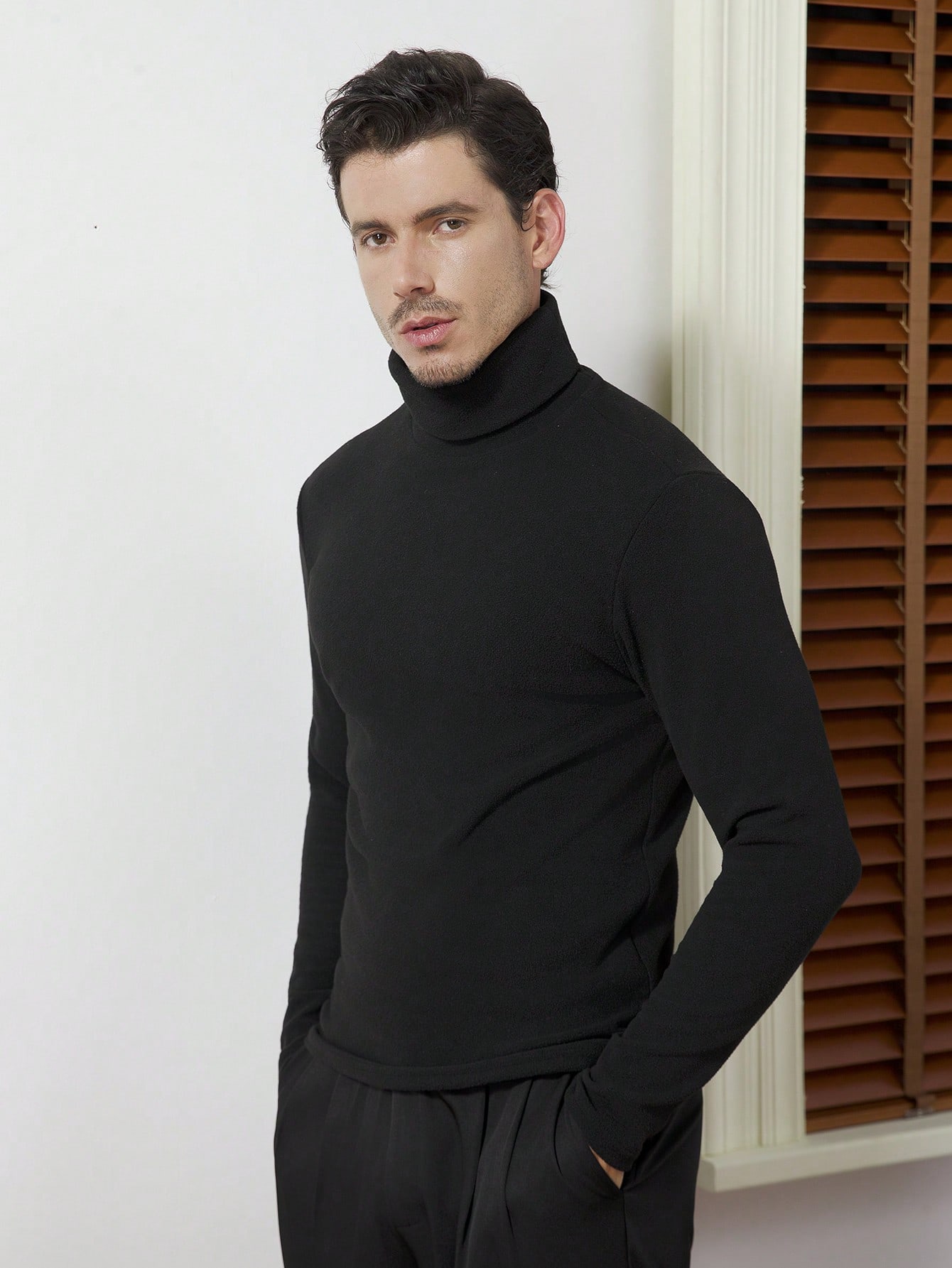 Men's Black High-Neck Long Sle - Base Layer Top review and price