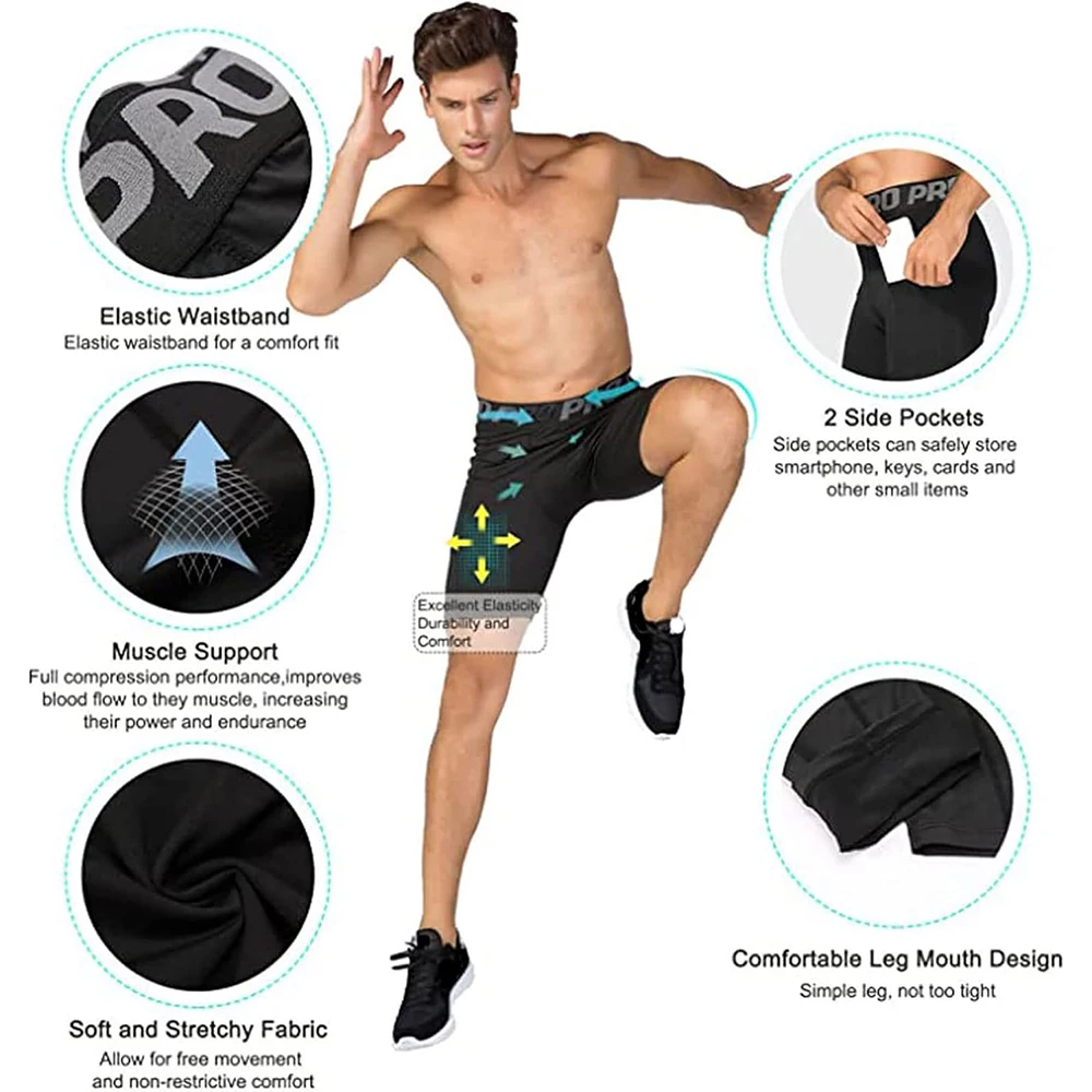 Mens Gym Shorts with Pockets W - Compression Shorts Athletes review and price