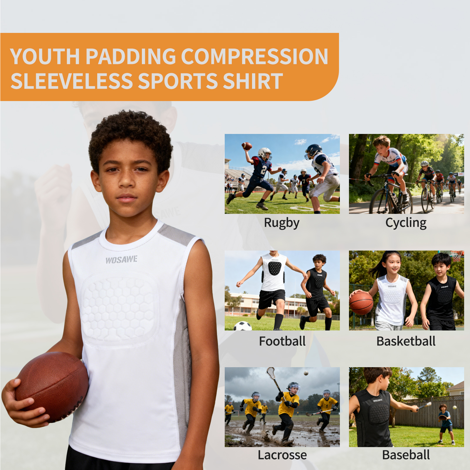 WOSAWE Boys Youth Baseball Che - Sleeveless Undershirt review and price