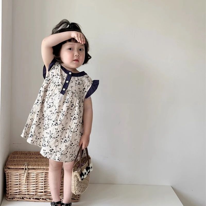Girls summer floral dress 2024 - Undershirt Crew Neck review and price