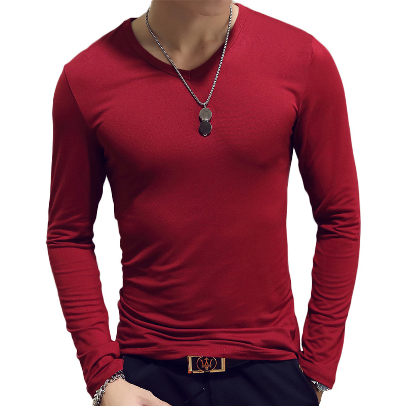 V Neck Mens T Shirts Plain Lon - Undershirt Crew Neck review and price