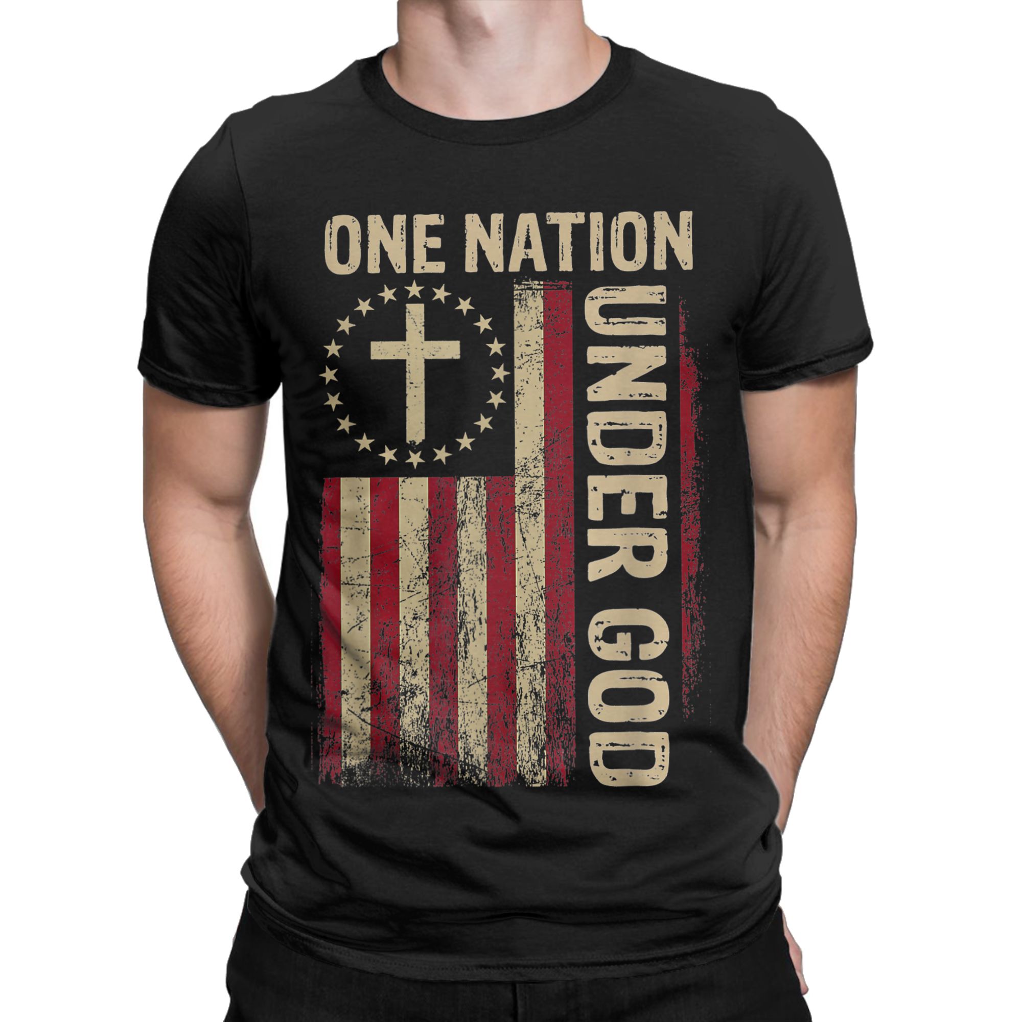 One Nation Under God Flag 4th  - Undershirt Crew Neck review and price