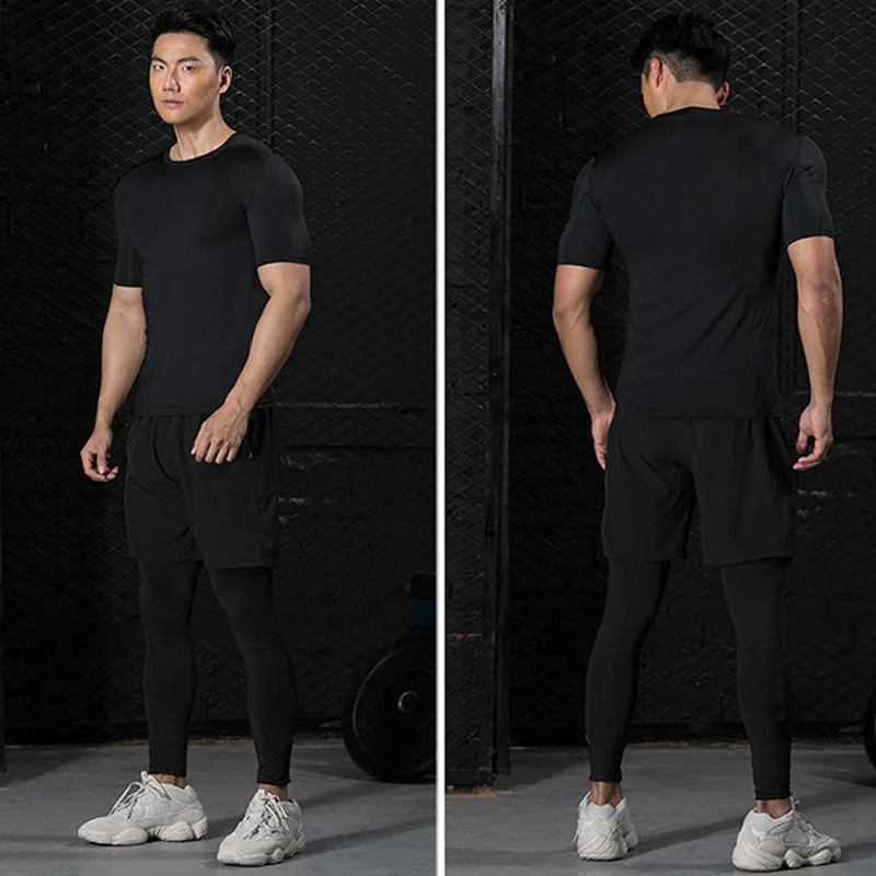 3 Pieces Fitness Suits Athleti - Compression Shorts Athletes review and price