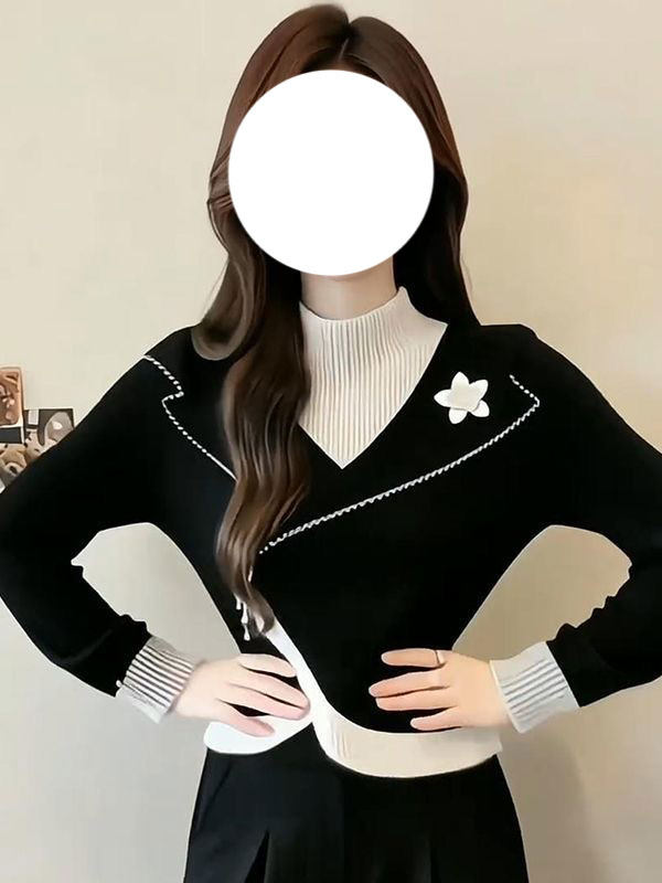 Faionable Contrast Color Blo H - Base Layer Top review and price