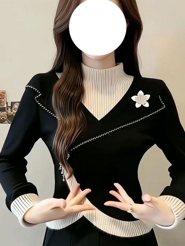 Faionable Contrast Color Blo H - Base Layer Top review and price