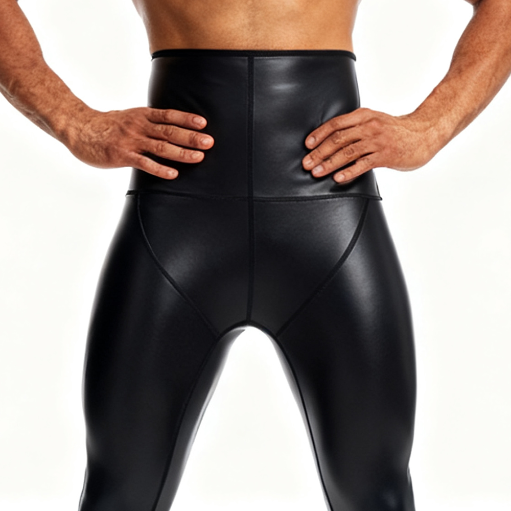 Sexy Men PU Leather Long Pants - Compression Long Pant review and price