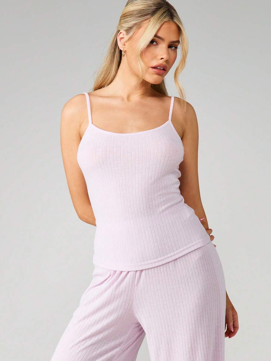 Ribbed Pointelle Lounge Set Wi - Tank Top Ribbed review and price